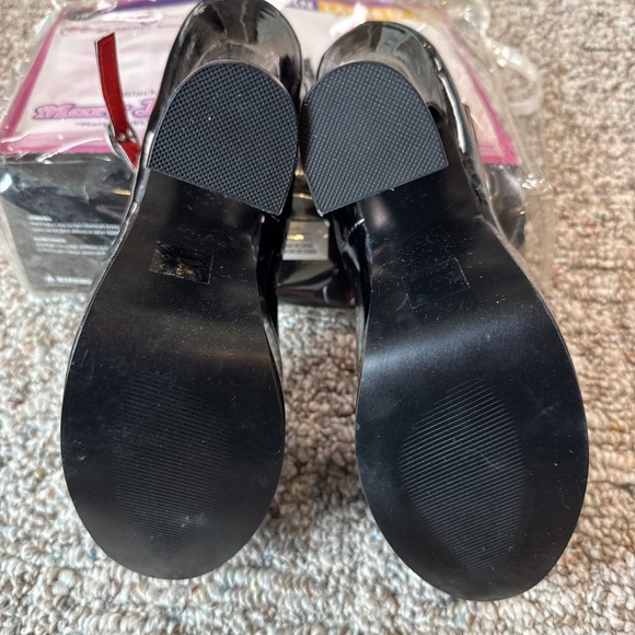 Platform Mary Jane Shoes Size 9-10 Black Patent Dancer Halloween Goth Heels - Picture 7 of 7